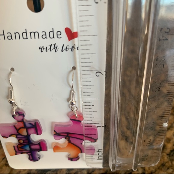 Handmade puzzle earrings - Picture 10 of 11